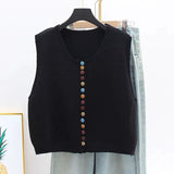 Maribele | Colete em Malha com Botões Coloridos 