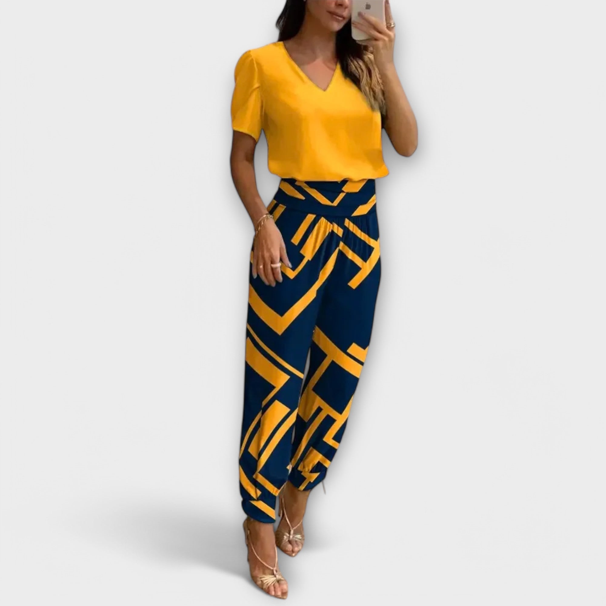 Irmelin - Conjunto elegante com camisola e calças